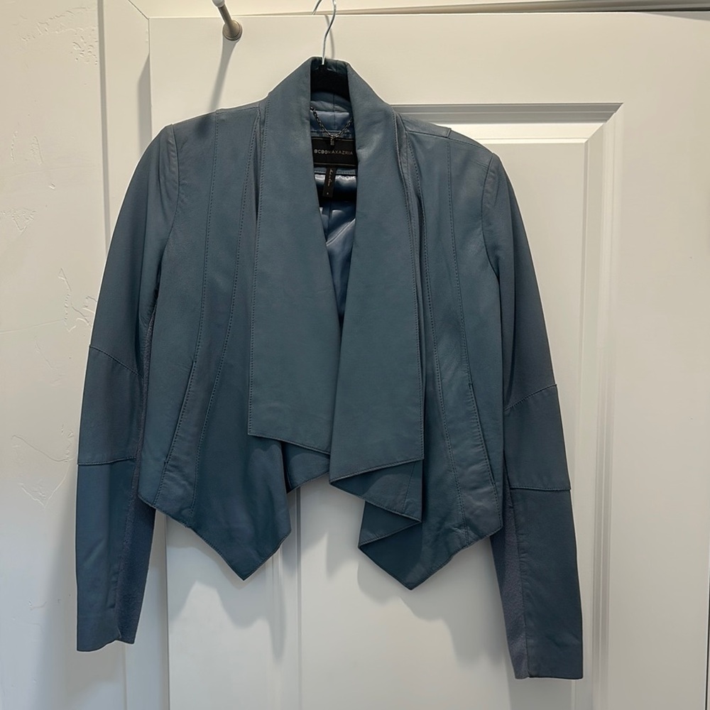 Chic Blue Draped Jacket